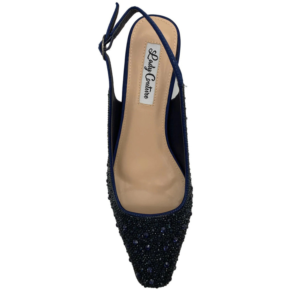Lady Couture of NY Women's Ronda Slingback Kitten Heel Navy - Medium - Picture 2 of 3